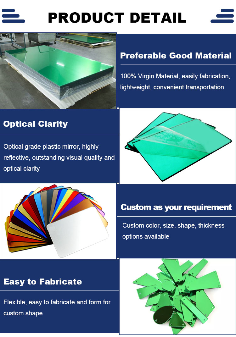 China Green Mirror Acrylic Sheet, Colored Mirror Acrylic Sheets factory and  suppliers